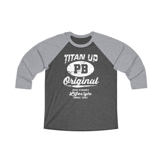 Titan Up 3\4 Raglan Tee White