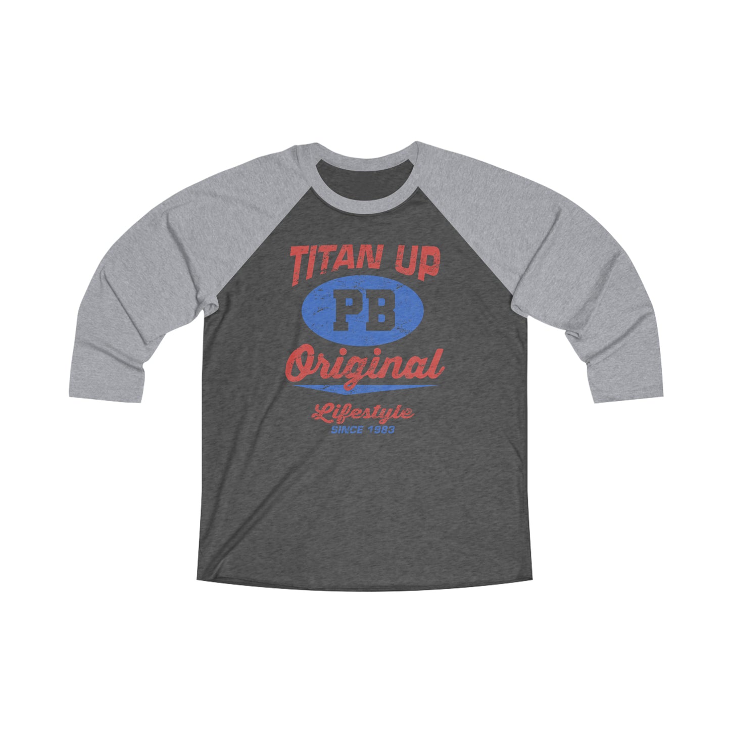 Titan Up 3\4 Raglan Tee blue/red