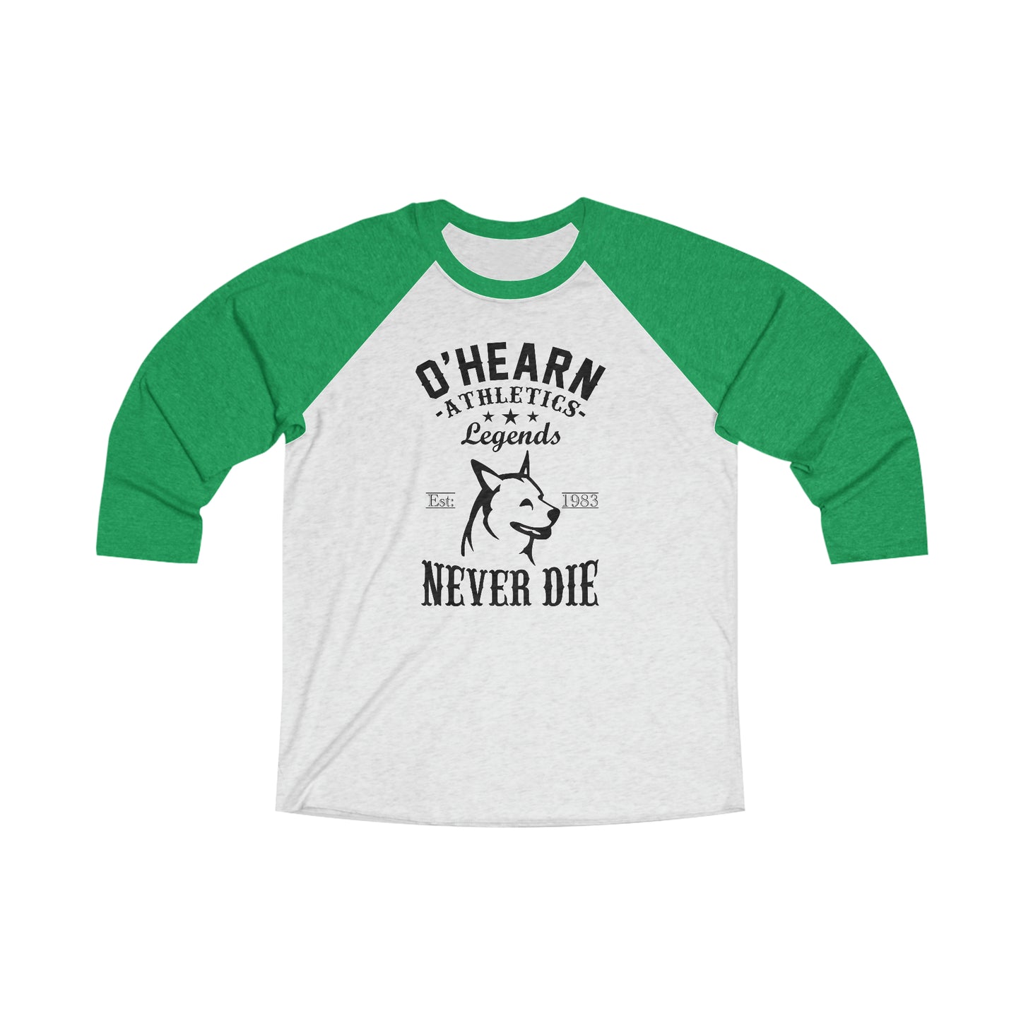 Legends Never Die 3\4 Raglan Tee Red/Green/Blue